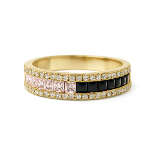 Дамски пръстен „Noir & Rose“ – 14K злато