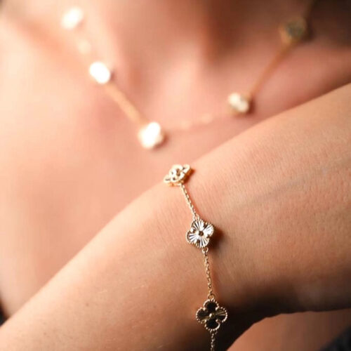 Дамска гривна „ Clover Elegance“ – 14K злато